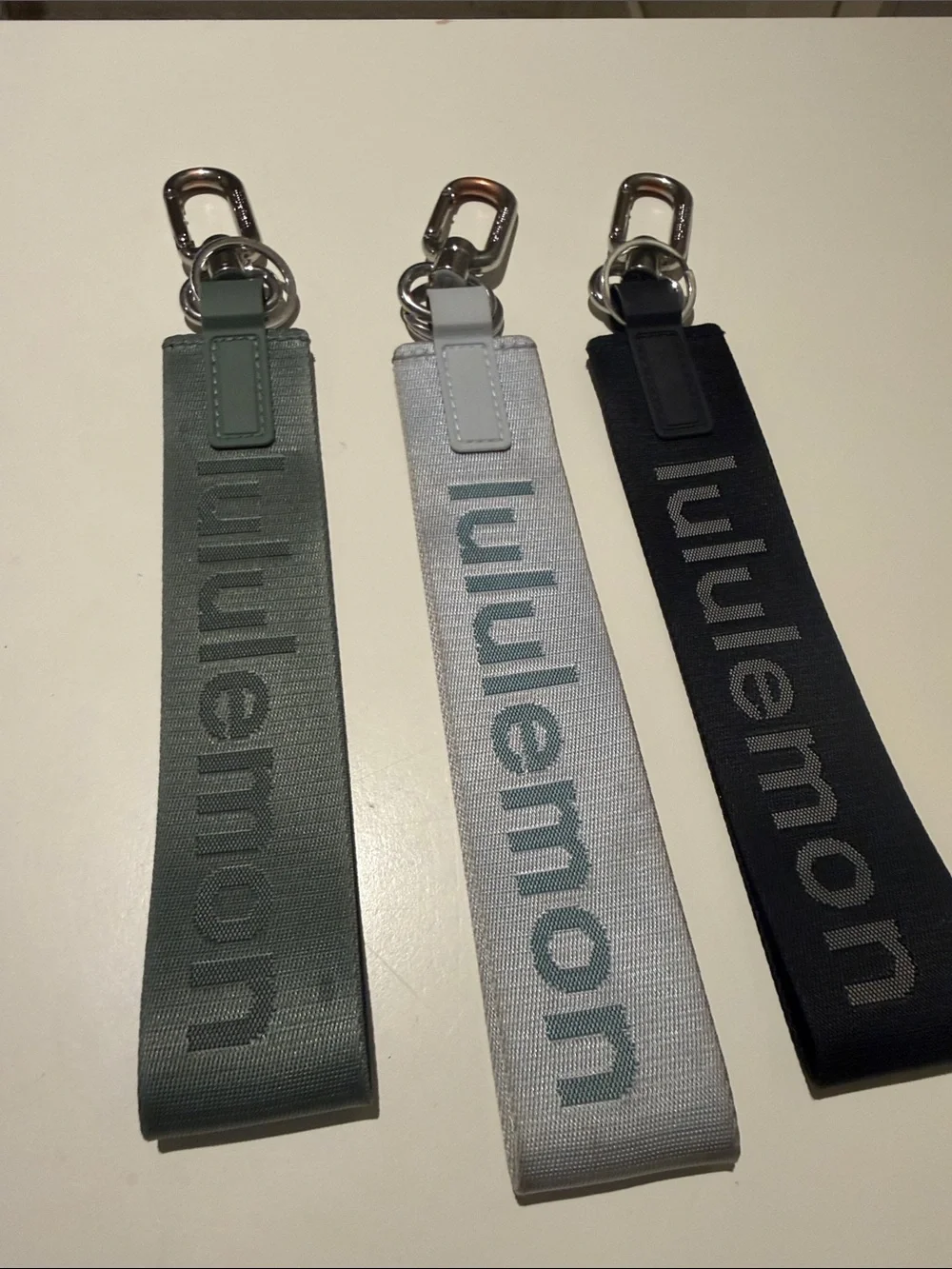 3 lululemon athletica Key Straps - Black, Light blue , Green